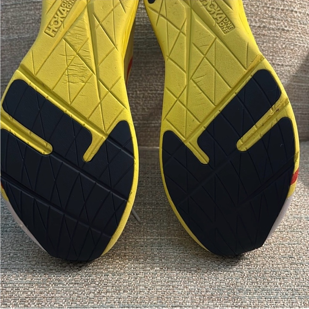 HOKA One One Rocket X Running Shoes Sneakers White / Yellow Mens size 9.5 - Picture 9 of 12